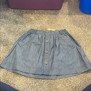 Girls Blue Button-Front Denim Skirt size 11-12